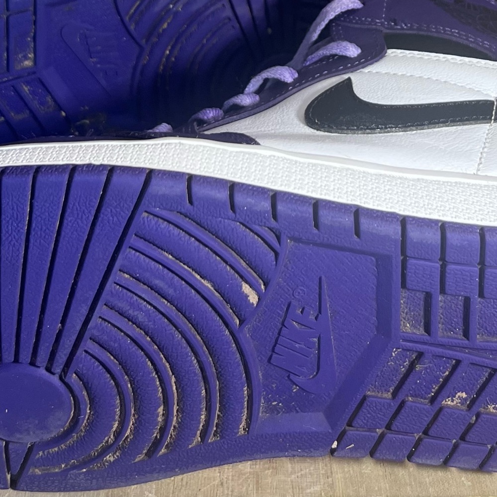 Nike Retro Court Purple Air Jordan 1 High Top Basketball Shoes - Picture 7 of 10